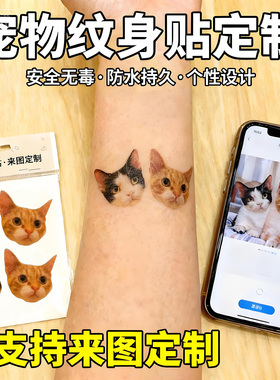 纹身贴定制定做防水 DIY脸贴狗狗猫猫持久 宠物生日派对活动