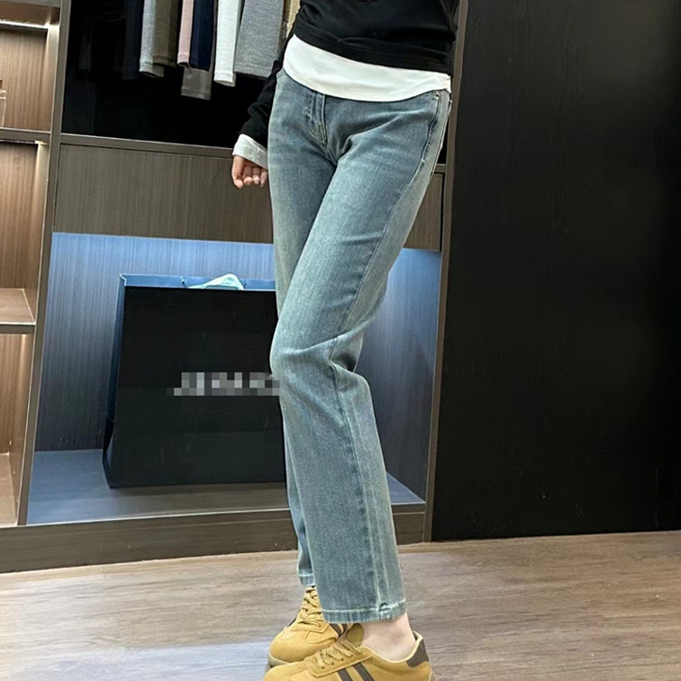 实拍！春夏新品斜纹结构弹力柔软高腰水洗小脚9分牛仔裤女0315D25