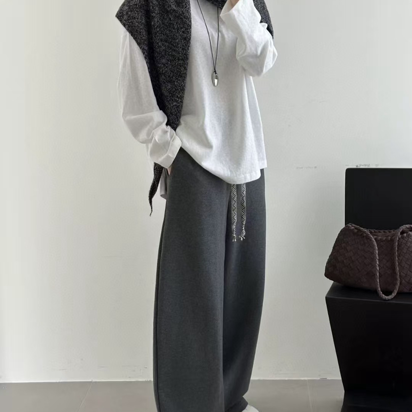 百搭垂感镰刀阔腿裤卫裤休闲裤