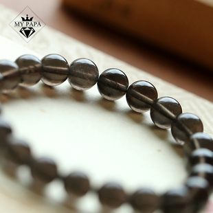 MYPAPA水晶彩宝毕业级天狼星陨石圆珠手链手串单圈