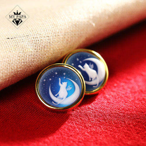 MYPAPA天然玛瑙卡梅奥项链耳钉