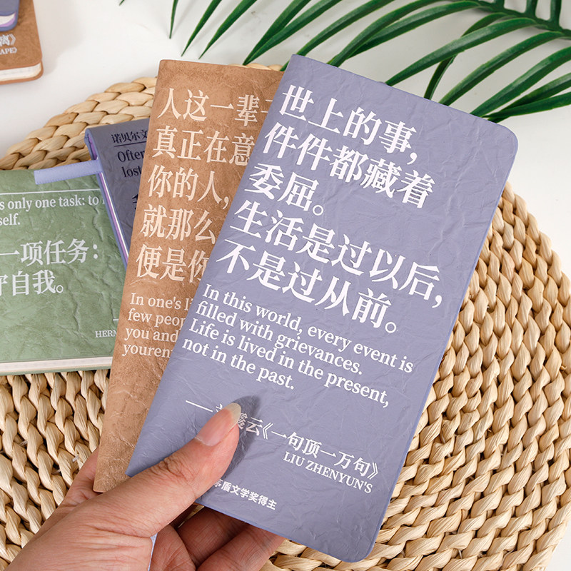 晴耕雨读PU笔记本创意励志语录记事本便携随身小本子学生文具