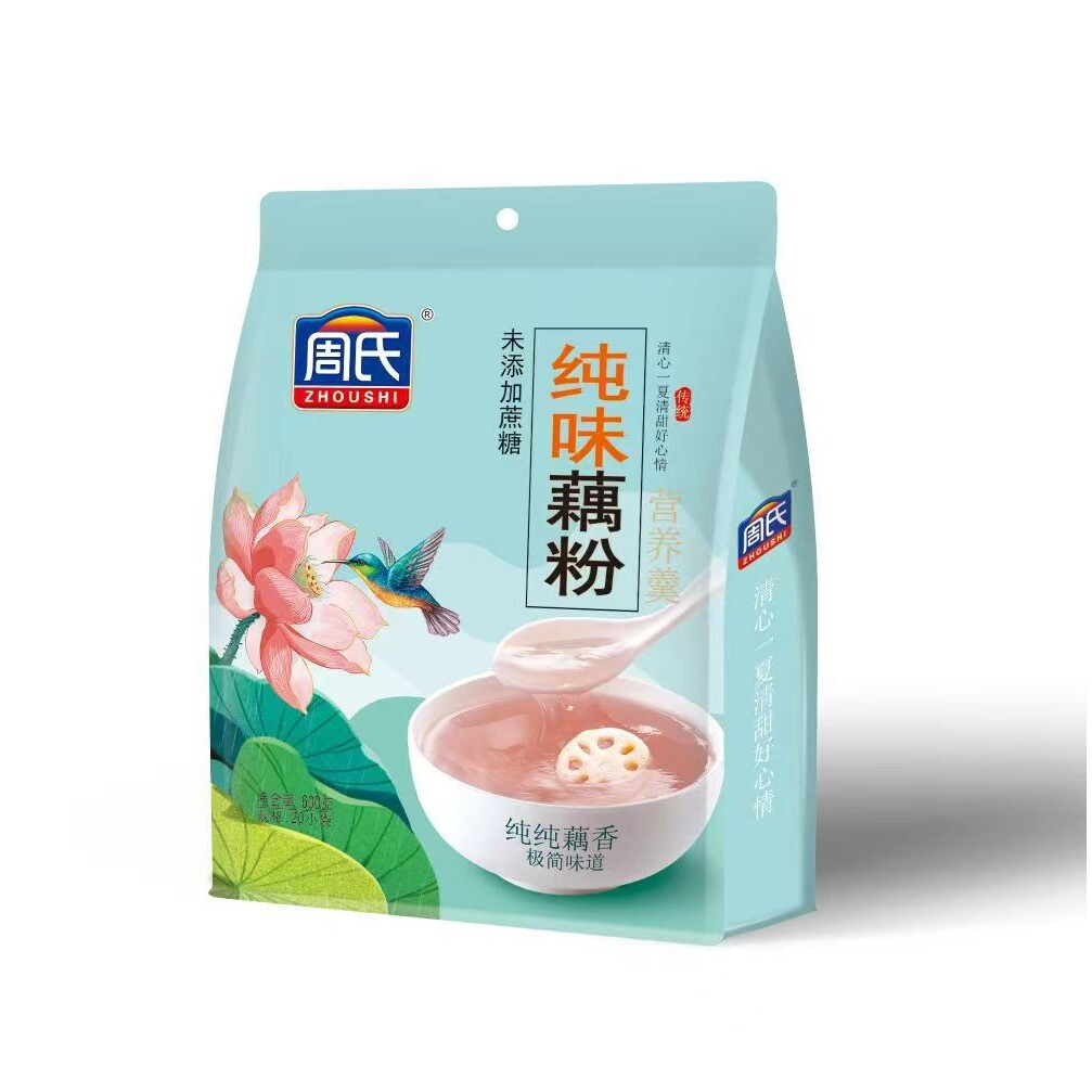 山姆冠必买周氏纯味藕粉600克袋装未添加蔗糖莲藕粉羹红枣莲子冰