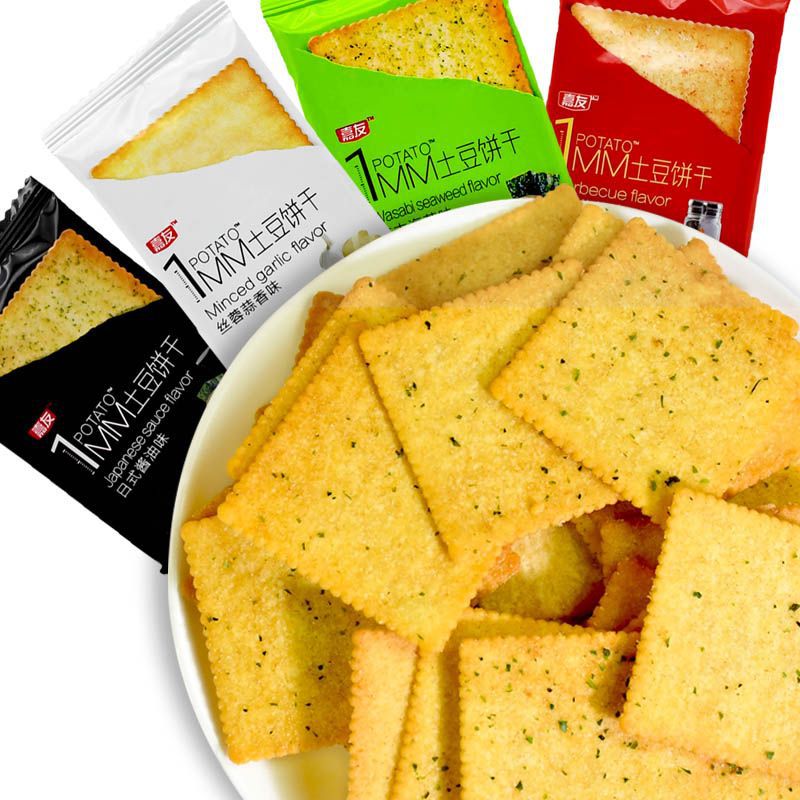 山姆必买嘉友土豆饼干1mm薄饼318g休闲食品薄脆小袋小吃零食15盒