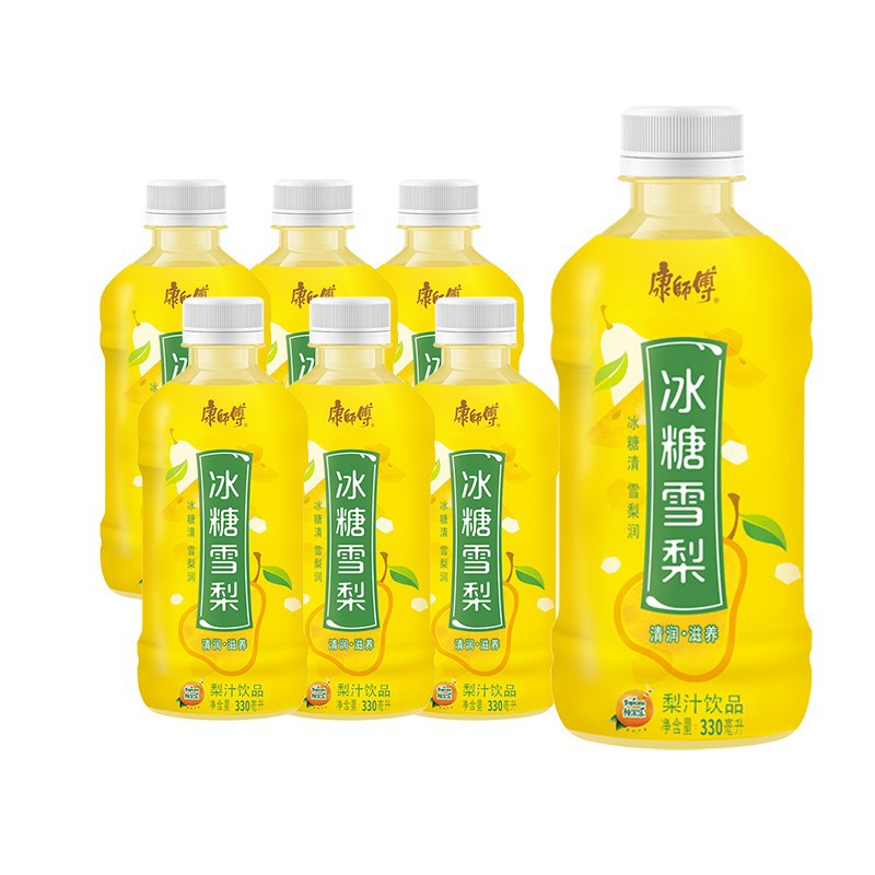山姆必买康师傅冰糖雪梨330ml*6瓶装 夏日解暑果汁饮料饮品小瓶装