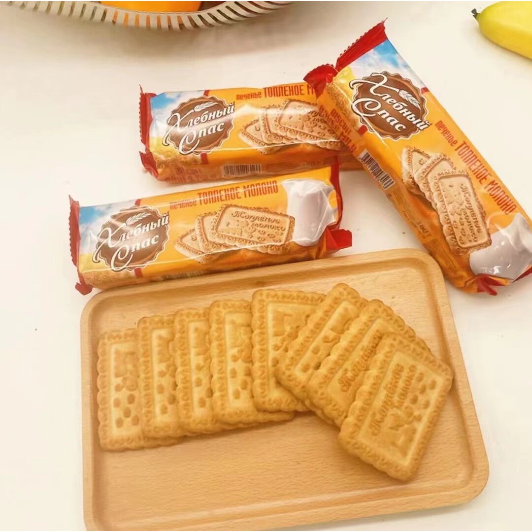 山姆冠必买俄罗斯原装进口金麦穗奶味饼干牛奶香酥脆早餐可口休闲