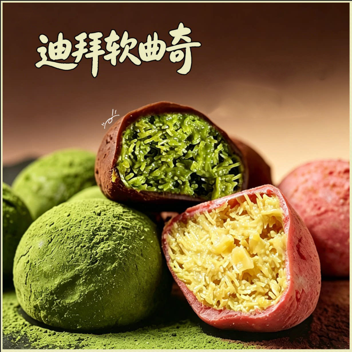 山姆必买迪拜软曲奇开心果夹心糯巧克力酥脆抹茶零食香糯拉丝零食