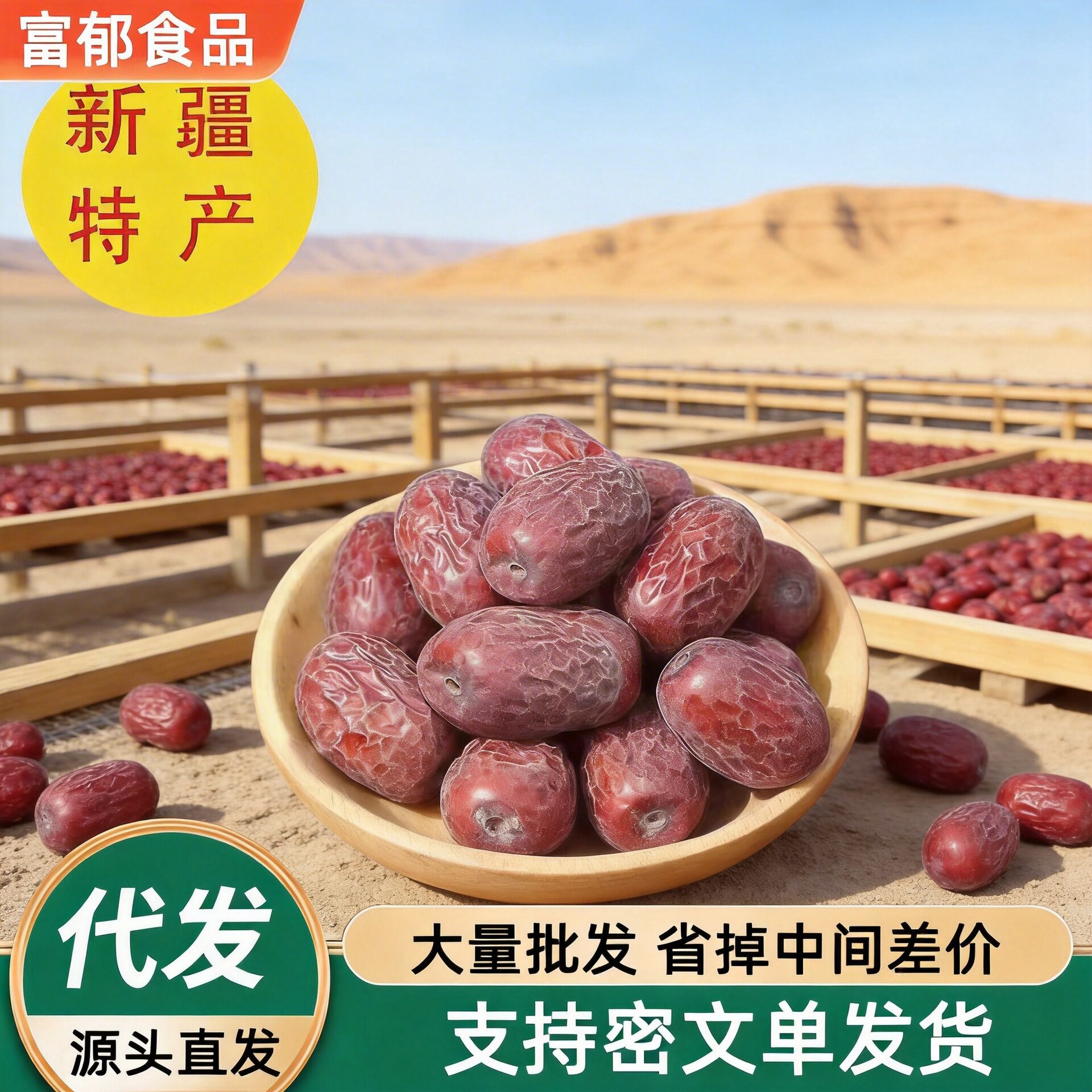 山姆冠必买新疆若羌灰枣一级自然晾晒甜味500克简装常温360天保质