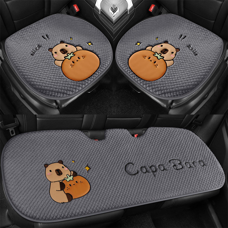 汽车坐垫冬季毛绒加热2026新款车内座椅套单片后排座垫高级感女式