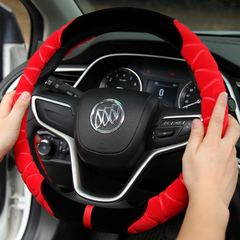 2022款c别克英朗2021款君威昂科旗陆尊86汽车方向盘套冬季毛绒