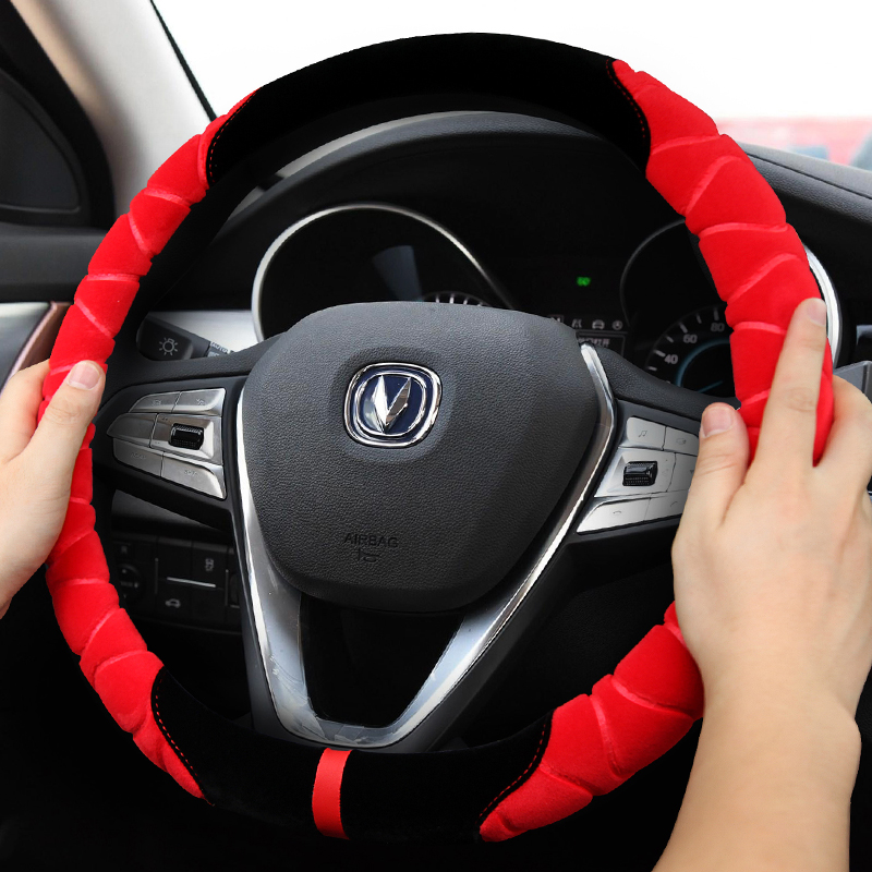 适用长安cs75plus逸动q二代xtcs55cs35unit悦翔V3方向盘套冬季毛