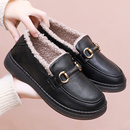 冬季新款老北京布鞋女鞋加绒加厚保暖女款休闲豆豆鞋妈妈棉鞋女士