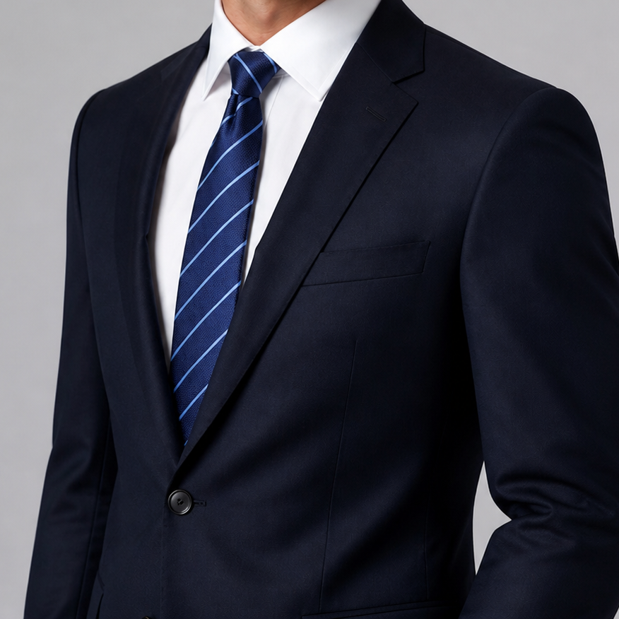 2026新款蓝色兰玛真丝领带衬衫男正装商务桑蚕丝8cm礼盒装结婚宽