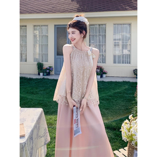 纯色简约风独特漂亮小套装女夏日清纯系松弛感穿搭吊带裙子两件套