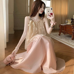 多巴胺独特绝美漂亮小套装女夏日清纯系松弛感穿搭吊带裙子两件套