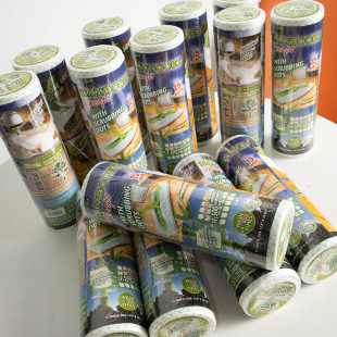 出美单外贸竹纤维抹布吸油加厚干湿两用凸点抑菌周抛懒人厨房抹布