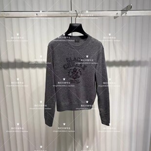 899 欧家专柜2025秋新羊毛圆领提花短袖 毛衣女针织1SY303529F