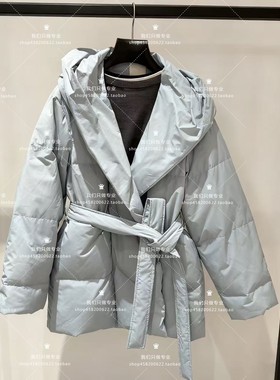 欧家专柜2025冬新连帽袍式中长羽绒服外套女1SY433165F-11A-2390