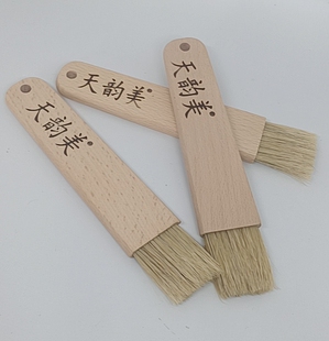 天然猪鬃刷子木胎漆器烧烤排刷油画笔大漆艺漆画螺钿手工学生DIY