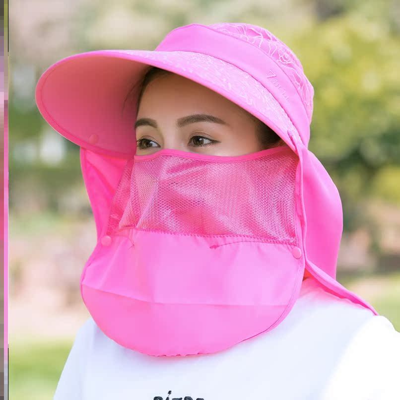 保护挡风带面罩的帽子夏季女款夏天时尚遮光遮挡防紫外线防风加长|msdalam kategori Aksesori/Belt kulit/Hat/Muffler, Hat - dari Buy2taobao.com untuk memberikan perkhidmatan ejen Taobao profesional membeli