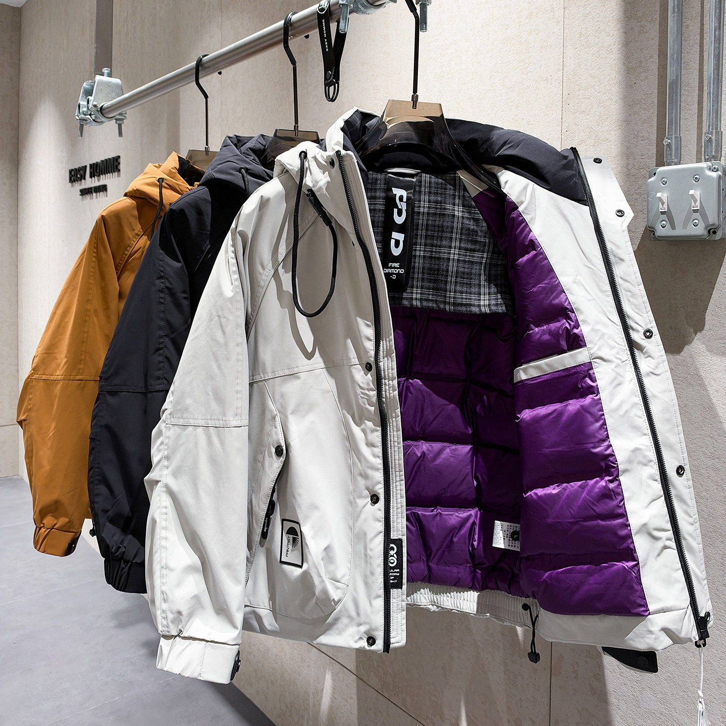 冬季潮流连帽保暖冲锋衣羽绒服