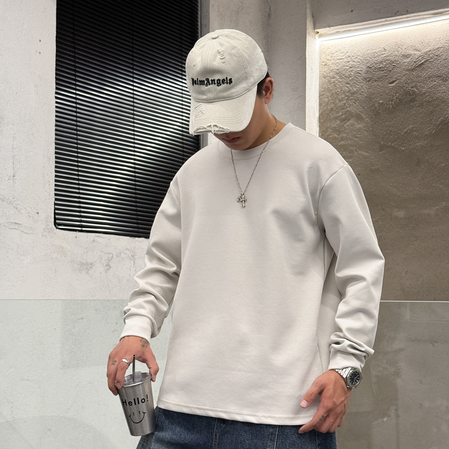 秋季新款纯色基础款潮流长袖T恤