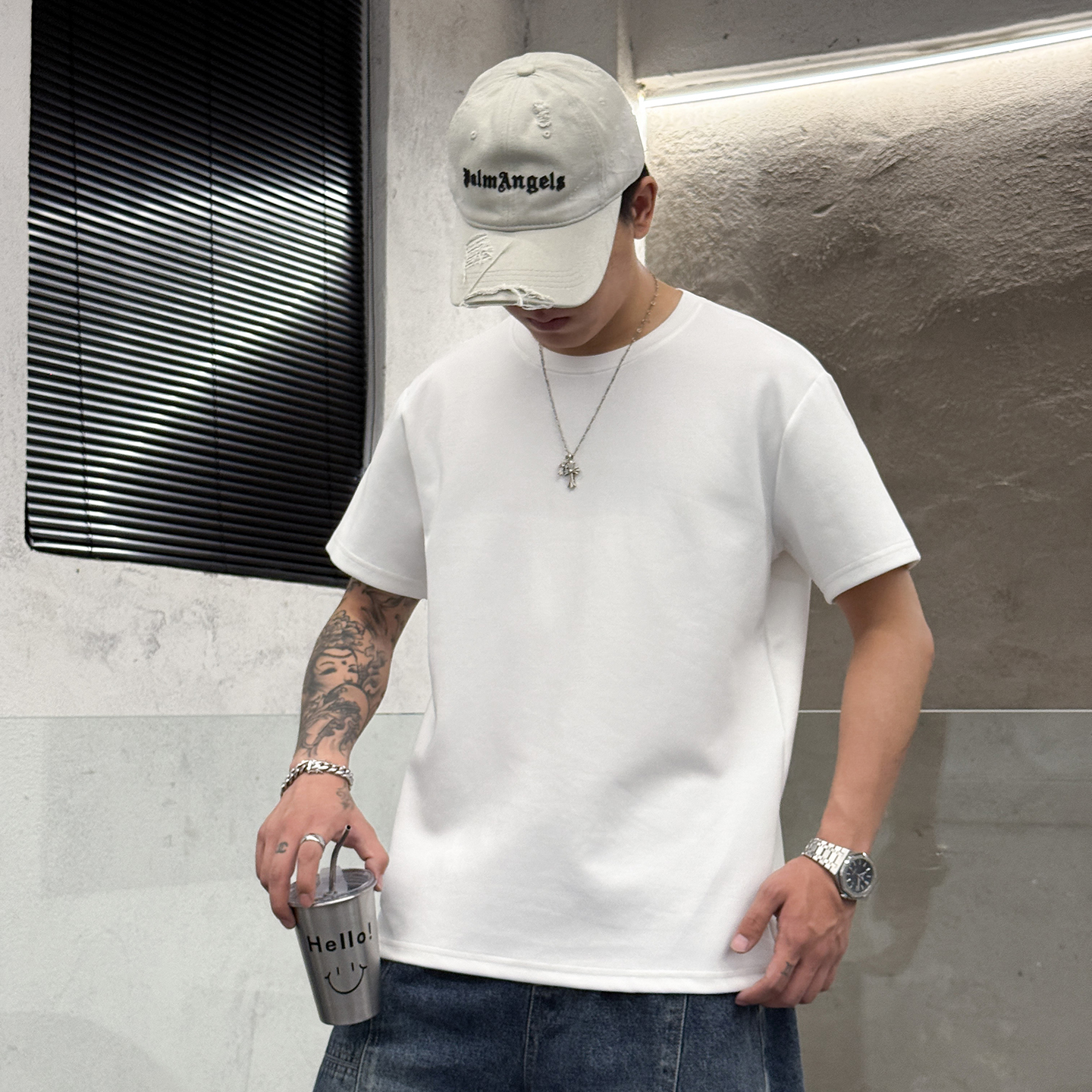 秋季基础款纯色圆领百搭短袖T恤