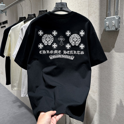 早春新款CH十字架印花圆领短袖