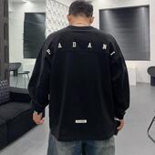 潮牌打底衫 休闲长袖 流行字母印花宽松上衣青年春季 新款 T恤衫 男士