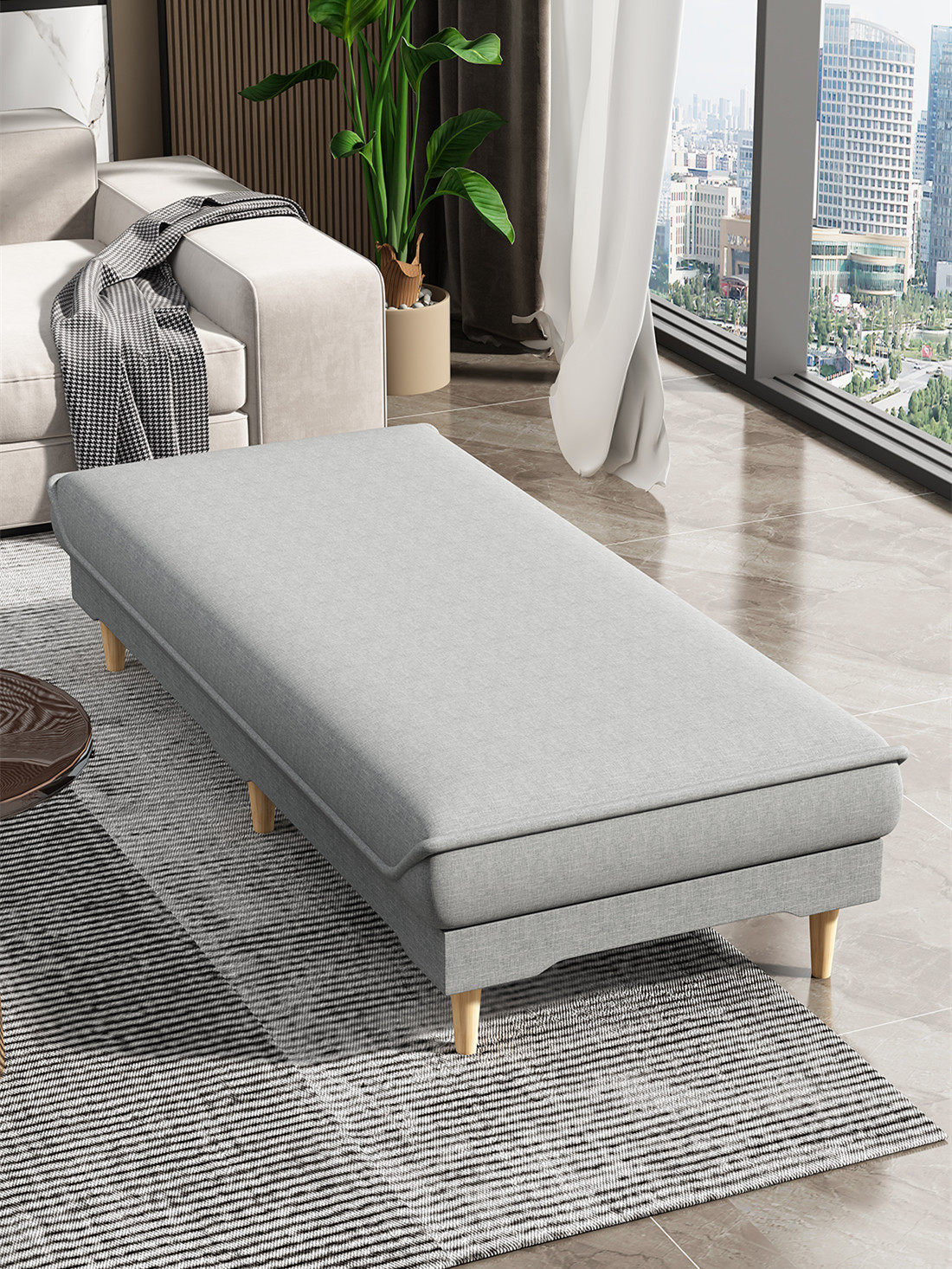 Single Sleeper Sofa Bed with Extra Wide Splicing Fabric - Taobao product photo 5