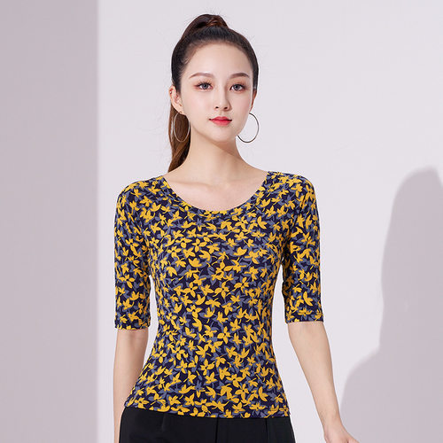 拉丁舞上衣女新款国标舞