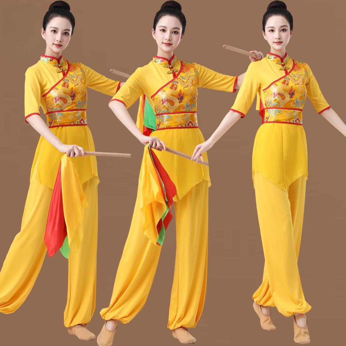 广场舞服装新款龙纹中袖