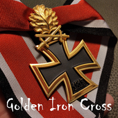 硬漆东线复刻金色RK德迷骑士铁十字勋章骑士徽章橡树叶颈绶骑铁