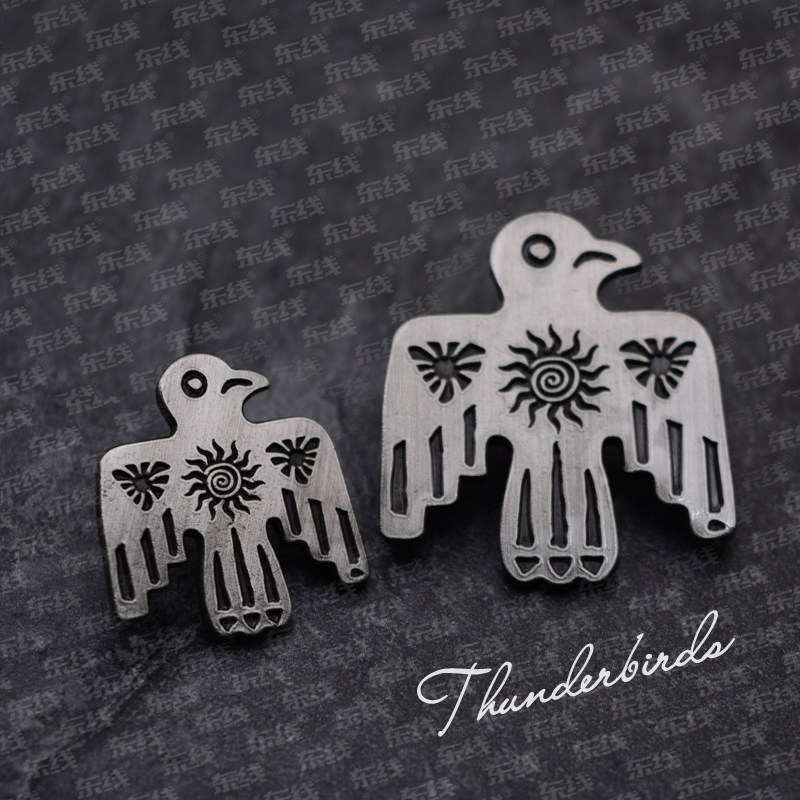 美国印第安太阳神雷鸟 刺马钉古老图腾胸针徽章