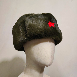 东线复制俄罗斯绿色绒仿呢苏联东德国近卫军红星卫国遮耳雷锋帽子