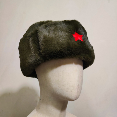 东线复制俄罗斯绿色绒雷锋帽子