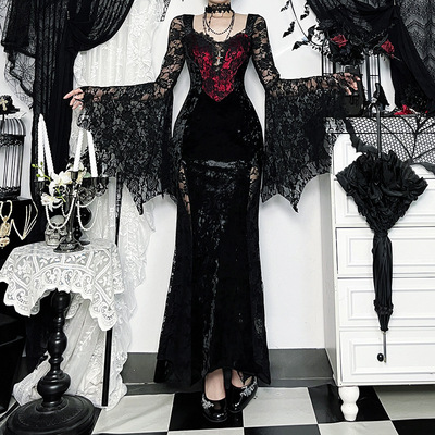 New vampire long sleeved lace dress 新款吸血鬼长袖蕾丝连衣裙