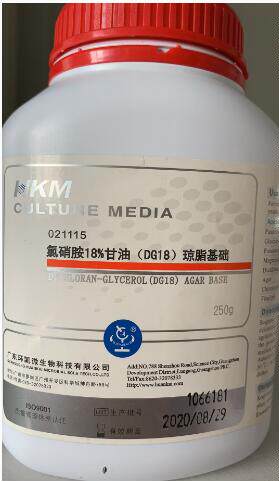 氯硝胺18%甘油(DG18)琼脂 250G/瓶 广东环凯