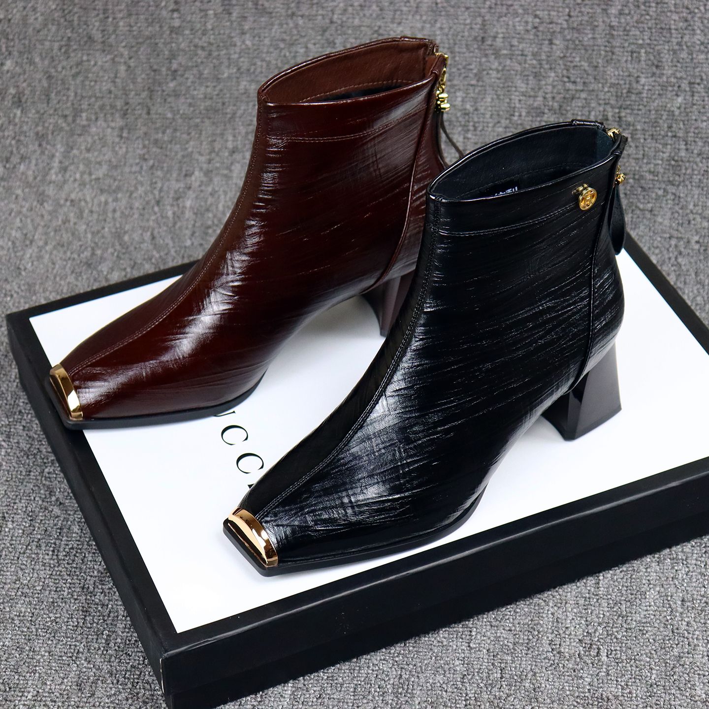 冬季新款加绒保暖英伦风复古短靴