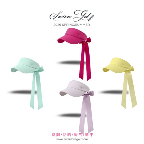 高尔夫女飘带空顶帽防晒可调节帽