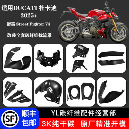 适用DUCATI杜卡迪treetfighter V4 街霸 2025+改装碳纤维外壳配件