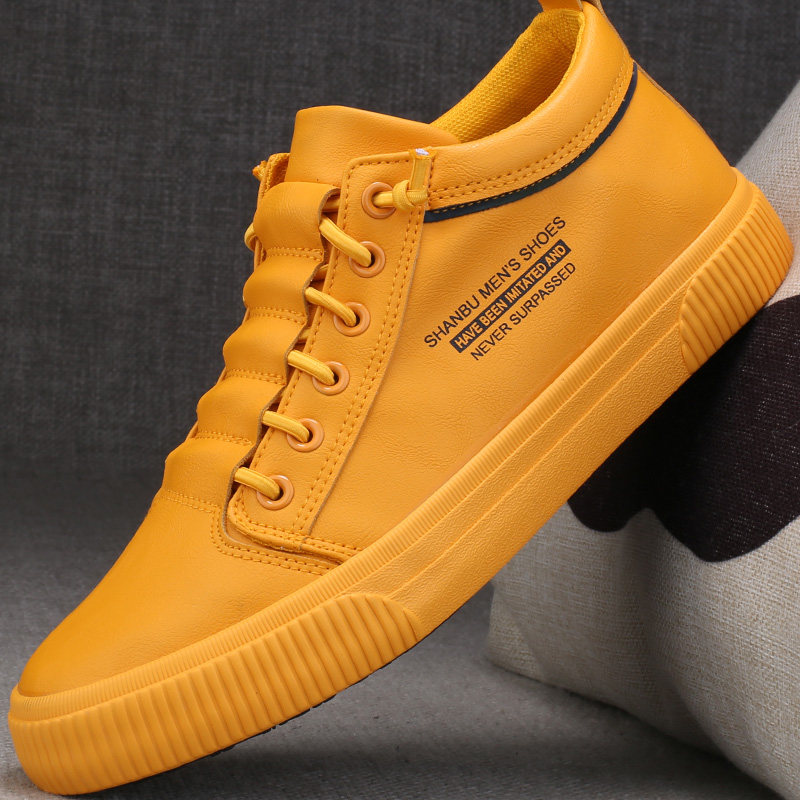 秋冬季软皮面潮鞋一脚蹬高帮鞋