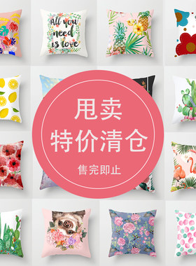 清仓花卉抱枕套客厅沙发卧室床头