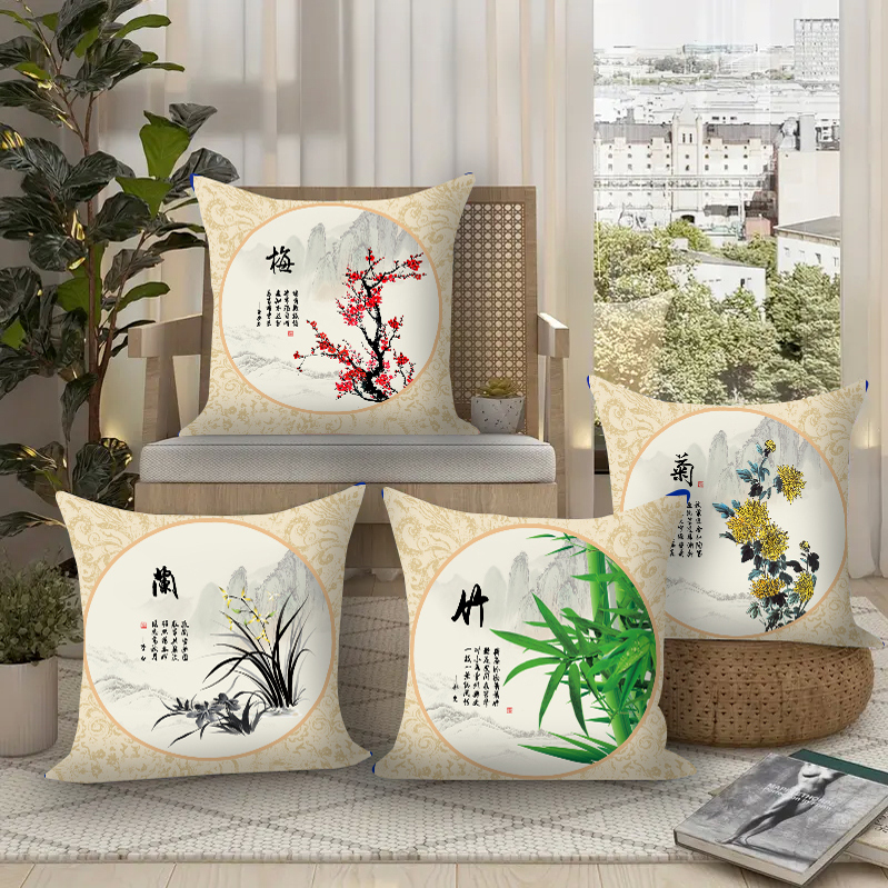 中式抱枕靠垫中国风客厅古典靠枕靠背腰枕套含芯高档红木沙发套子