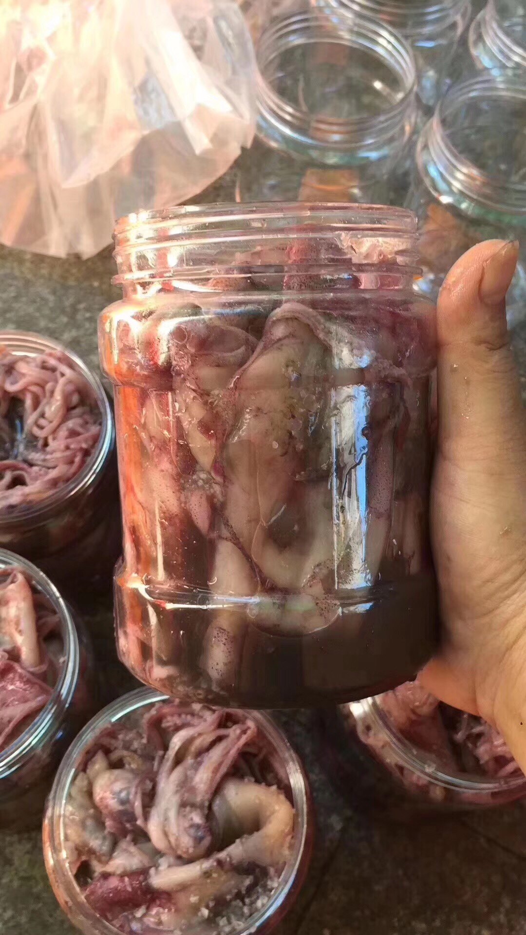 汕尾马宫海味 就船咸鱿尼仔解 本港船腌制鱿鱼750g一瓶特产美食