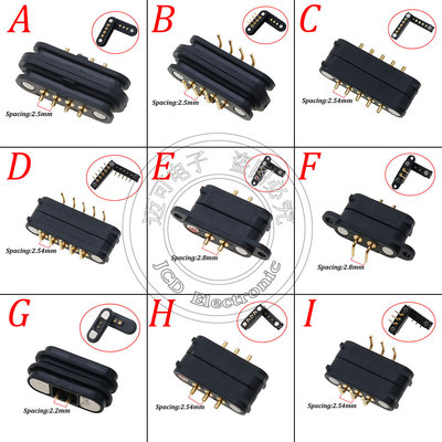 2P 3P 4P 5P 公母座 POGO PIN 弹簧顶针大电流磁吸防水连接器