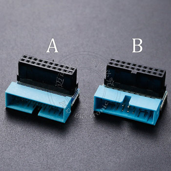 台式电脑主板USB3.0 19P20P插座90度转向弯头走线神器装机配件