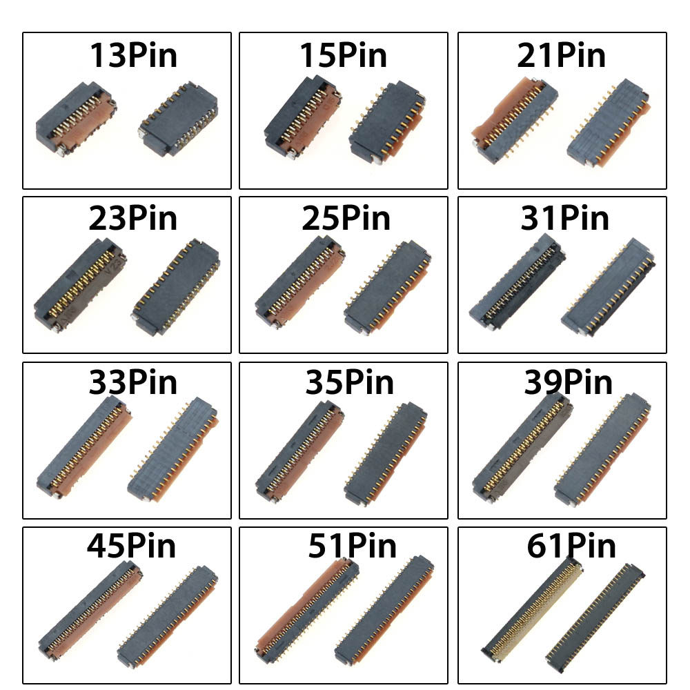 FPC柔性电缆连接器插座0.3MM翻盖底接触式13P 15P 21P 23P 25P