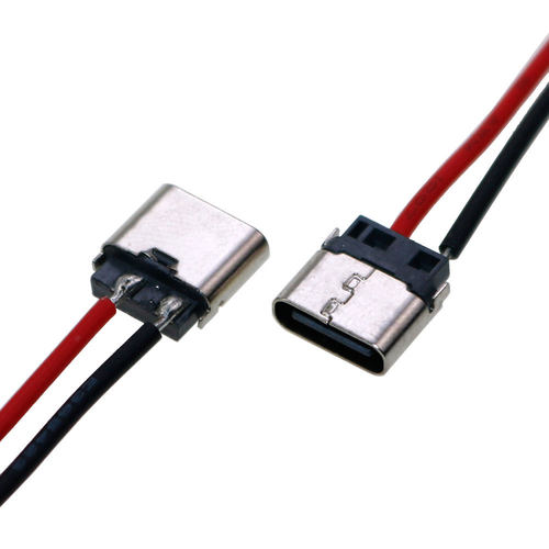 USB母座2PIN焊线typec充电接口