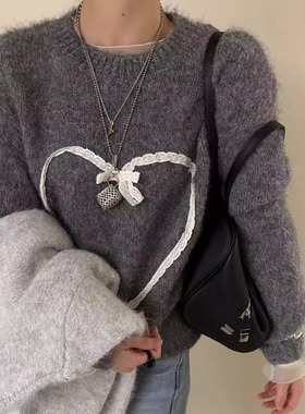 QIQI绮绮家~爱心蝴蝶结毛衣24882【杭州九禾】#11-28